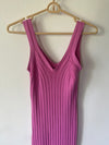 'pink rose' ribbed knit column dress sz M