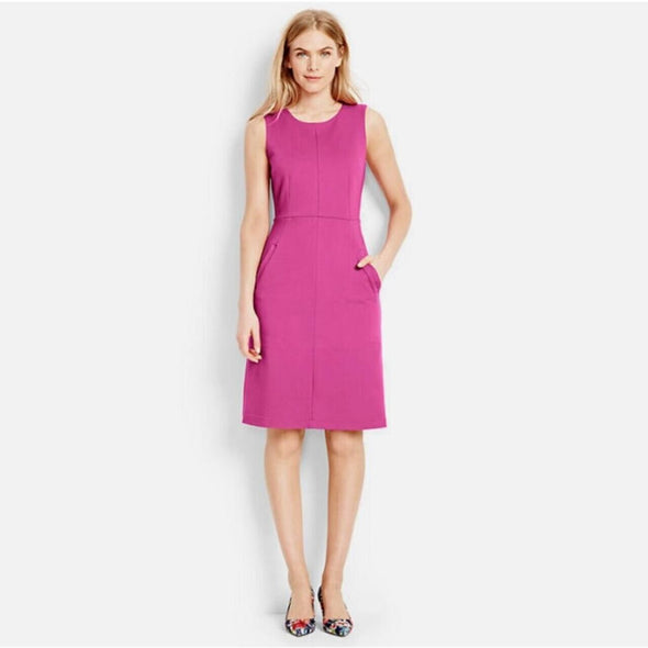 Land's End Sleeveless Pink Ponte Knit Sheath Dress 10P