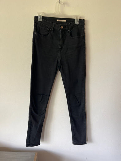 Levi's 721 High-Rise Skinny-Leg Women's Size 30 Black Cotton Denim Jeans