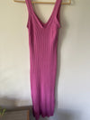 'pink rose' ribbed knit column dress sz M