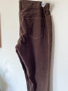 St. John's Bay Womens Corduroy Pants Size 10P Petite Solid Brown Straight Leg