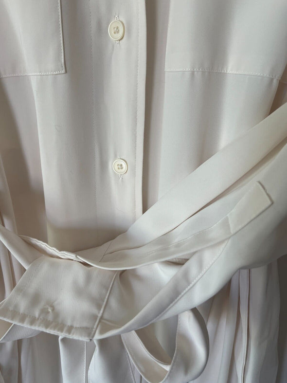 UNIQLO Womens Size M Off White Linen Blend 3/4 Sleeve Shirt Dress