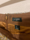 j.crew metalic mini skirt tan/silver tweed lined size 6 back zip