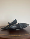 chico's kitten heels mary jane pointed toe patent leather black sz 8 - Braden Fine Art