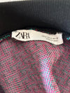 Zara Size Small Skirt Mini knit chevron pattern pink teal black