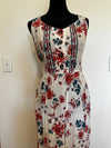 Womens Floral Maxi Dress Size M White Rose Smocked