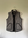 J CREW Excursion Quilt Down Puffer Vest 02533 Cream Black Herringbone Sz Small A