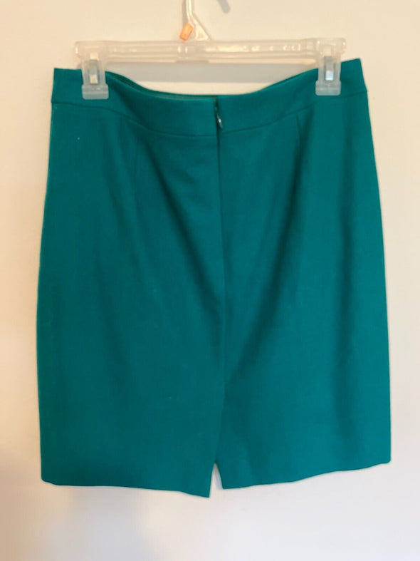 wool pencil skirt jcrew green size 8P