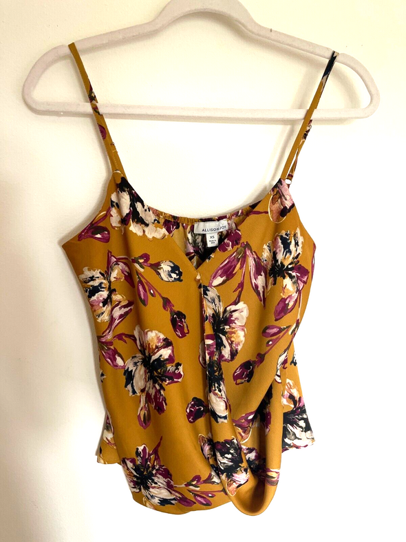 Allison Joy XS Tank Top yellow floral  Speghetti Strap Cami