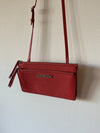 Nine West Crossbody Shoulder Bag Top Zip Clutch Coral/ orange