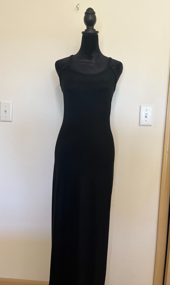 vintage newpost dress column dress black side slit sz m