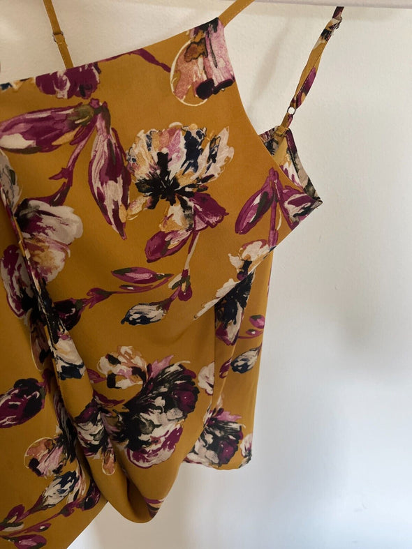 Allison Joy XS Tank Top yellow floral  Speghetti Strap Cami