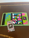 young and reckless trifold velcrow wallet, lime green black pink