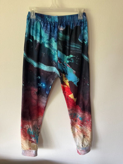 lady's joggers- fluid art design- sz M - Braden Fine Art