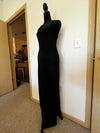 vintage newpost dress column dress black side slit sz m