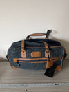 NWT Pierre Cardin Tweed Collection, luggage blue/tan colorway, 20 inch weekender - Braden Fine Art