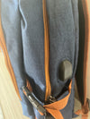  THE JOURNEYMAN BAG Co. Navy Blue  With Built In USB Port & Combination Lock