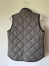 J CREW Excursion Quilt Down Puffer Vest 02533 Cream Black Herringbone Sz Small A