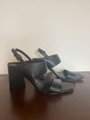 calvin klein sandals sz 9.5 open toe sling back chunky heel - Braden Fine Art