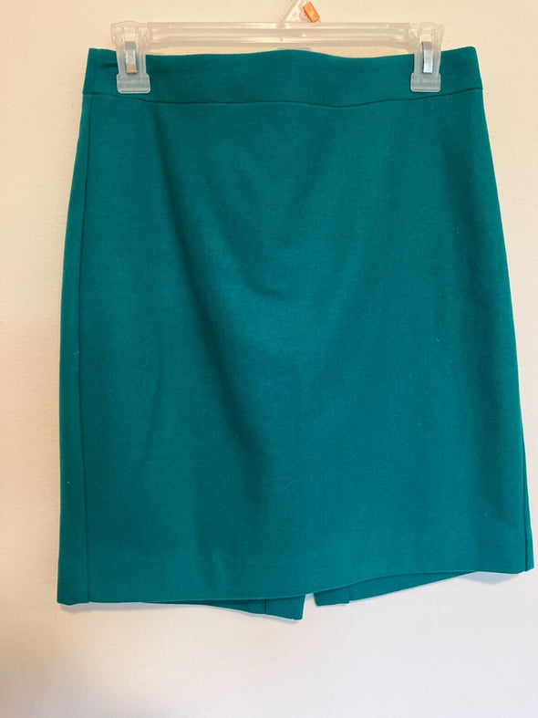 wool pencil skirt jcrew green size 8P