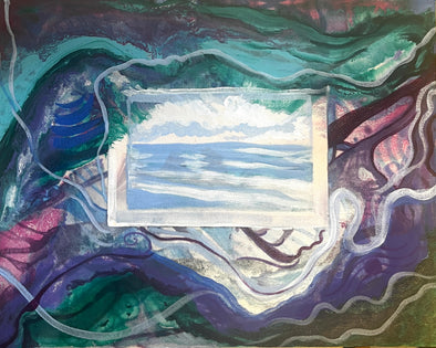 Calm inside chaos- (eye of the storm) painted canvas print