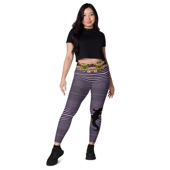 Crossover leggings, crocodile waves