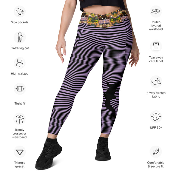 Crossover leggings, crocodile waves