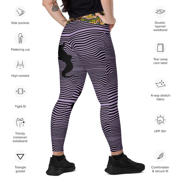 Crossover leggings, crocodile waves