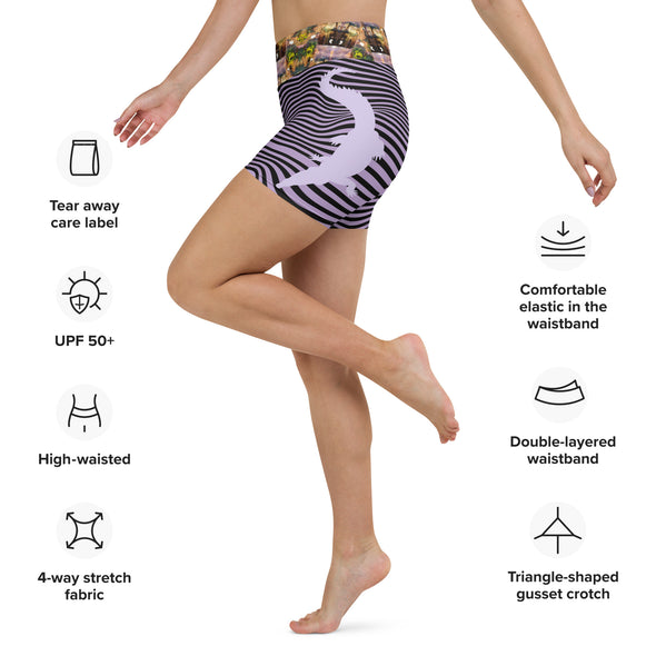 Yoga Shorts, crocodile waves