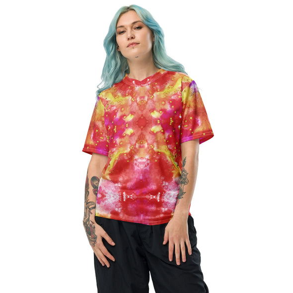 Unisex eco jersey, red leaf