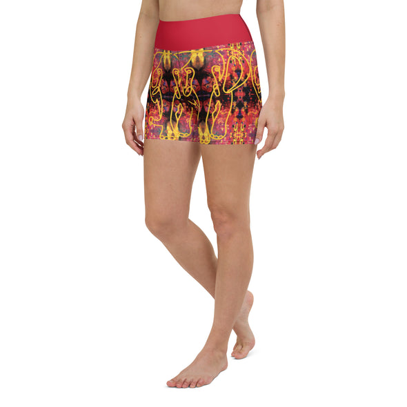 Yoga Shorts, Red Elephant